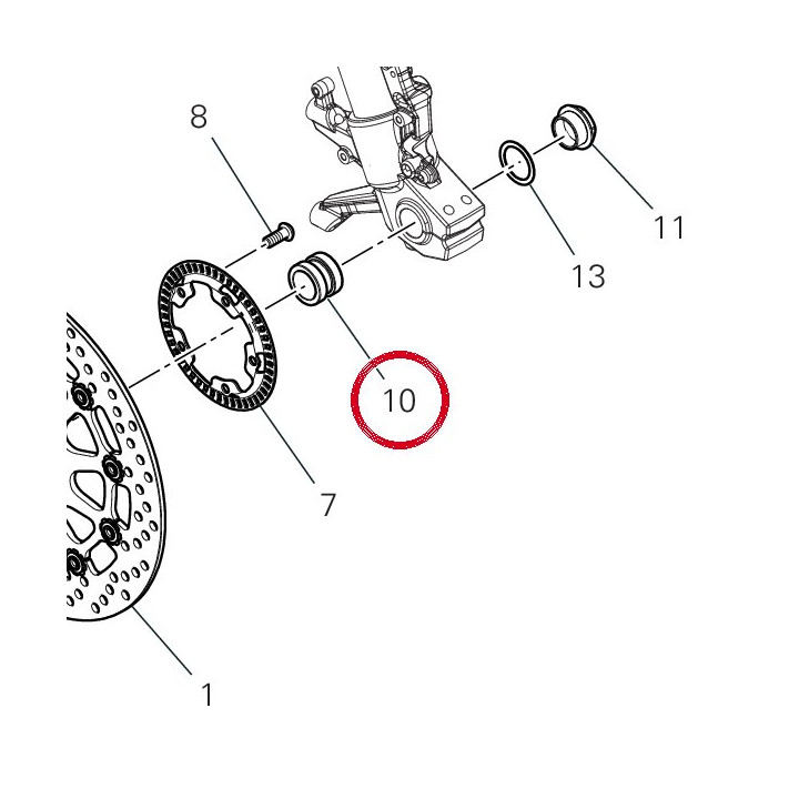 Entretoise gauche. — réf. 71413271AA | Ducati Store