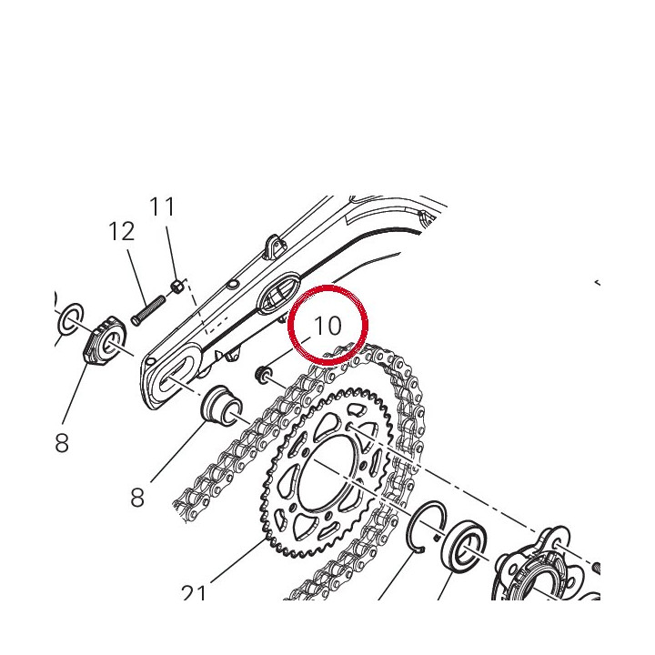 Écrou à embase M10X1 — réf. 74810461A | Ducati Store