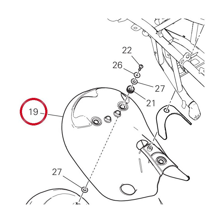 Pare-Chaleur supérieur — réf. 4601B331B | Ducati Store