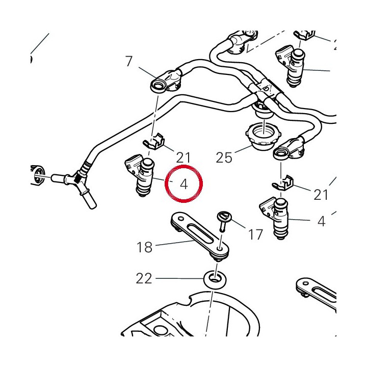 Injector supérieur 28040471B — réf. 28040471B | Ducati Store