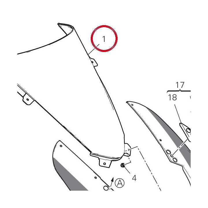 Pare-Brise 48711071A — réf. 48711071A | Ducati Store