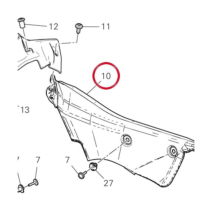 Couvercle capot gauche — réf. 4601H651AA | Ducati Store