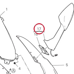 Rétroviseur gauche 523S0645A — réf. 523S0645A | Ducati Store