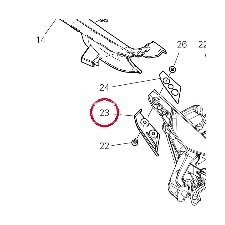 Calotte droit 4601G191A — réf. 4601G191A | Ducati Store