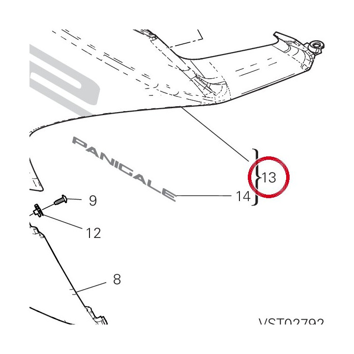 Demi-Carene supérieur — réf. 4801A861AS | Ducati Store