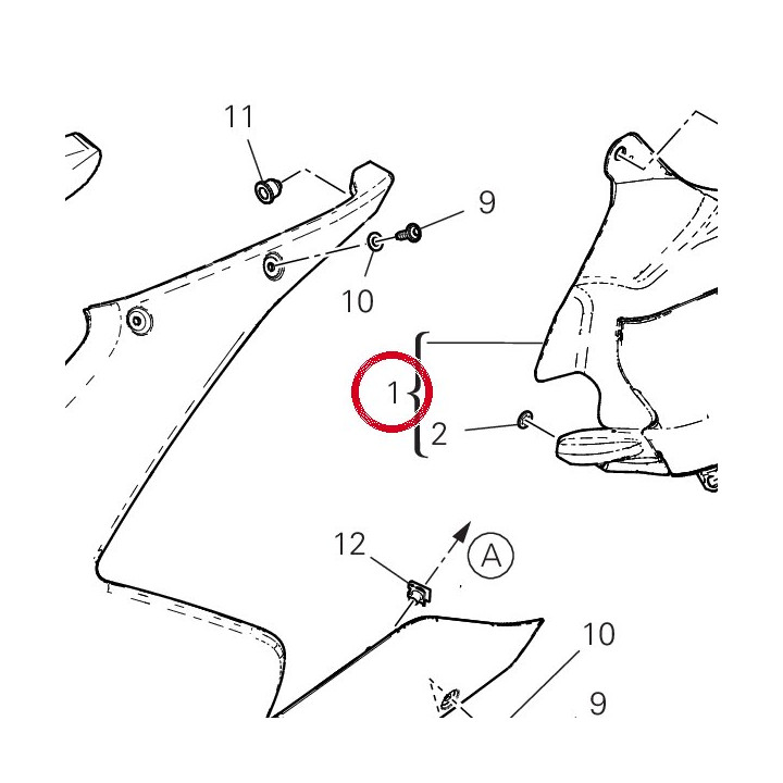 Estrattore carene gauche — réf. 4801B041AA | Ducati Store