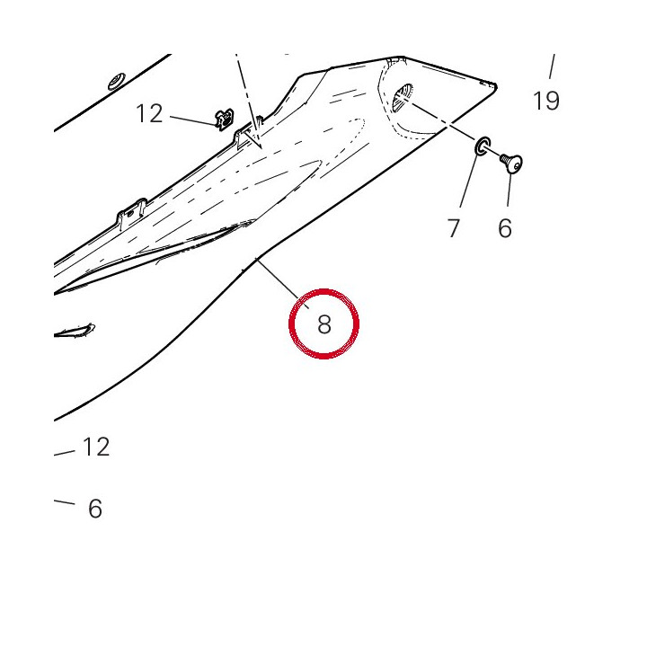 Carene inférieure gauche — réf. 48013761AB | Ducati Store