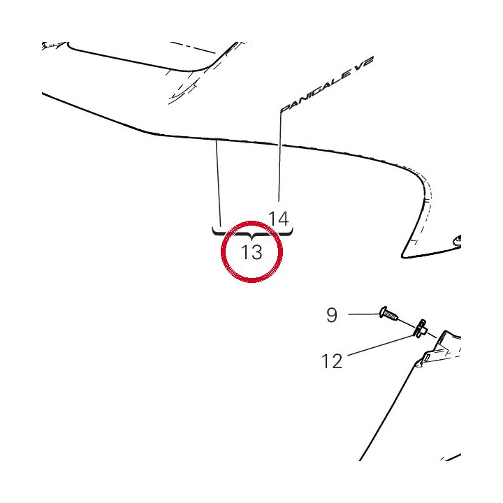 Carene supérieure gauche — réf. 4801A871AB | Ducati Store
