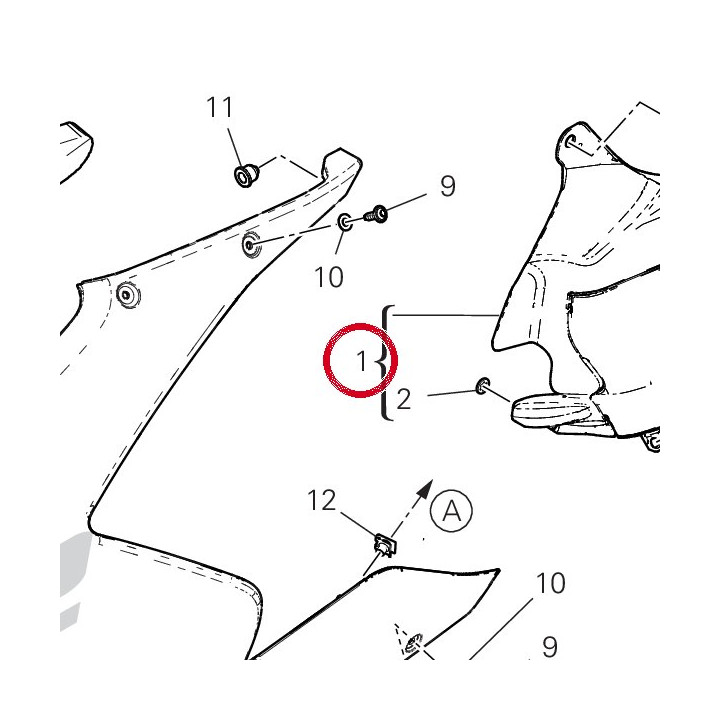 Estrattore carene gauche — réf. 4801B041AD | Ducati Store