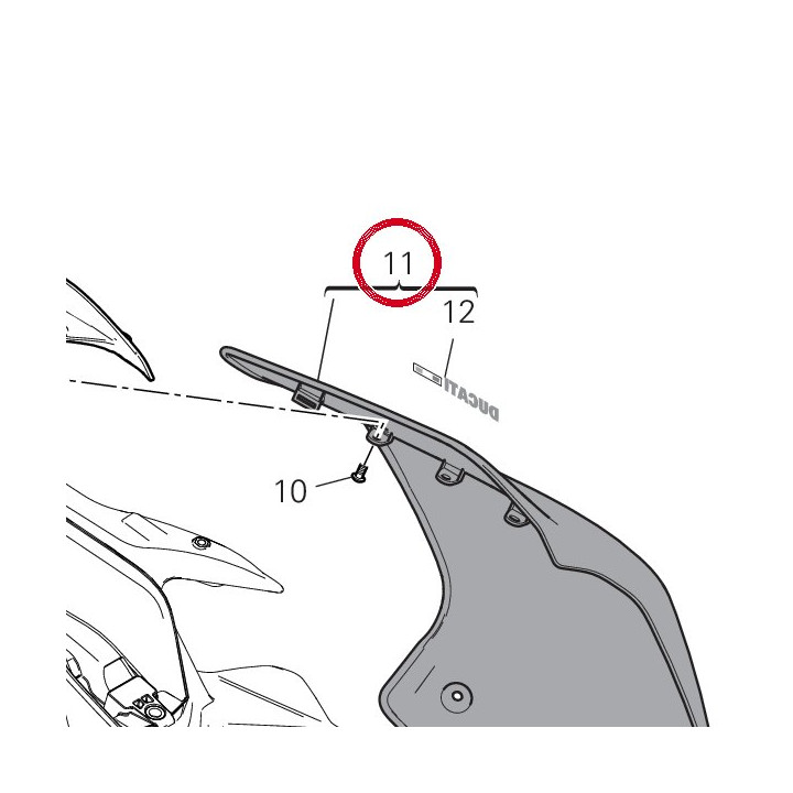 Panneau lateral gauche — réf. 482P2461AB | Ducati Store