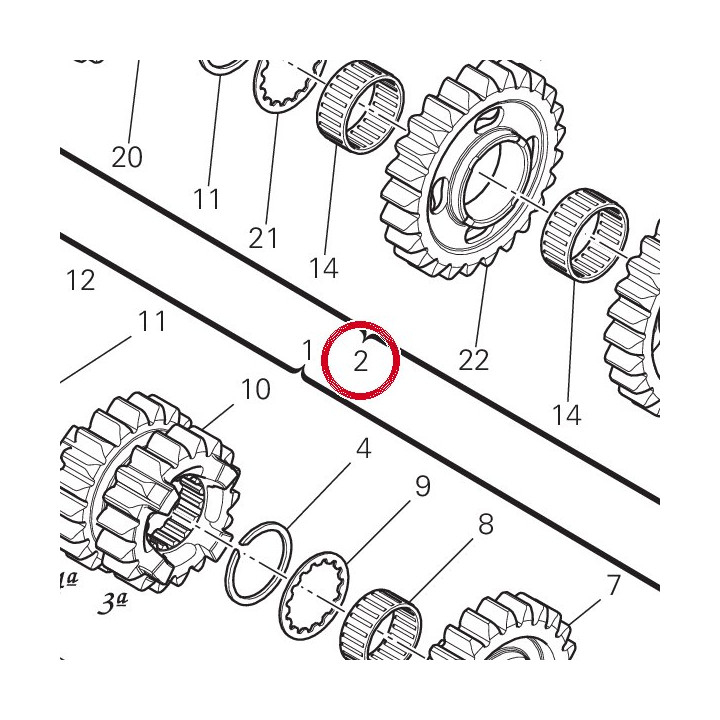 Arbre secondaire complet — réf. 15022001A | Ducati Store