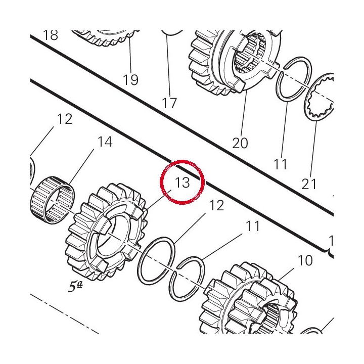 Engrenage conducteur 5Ème — réf. 17213192A | Ducati Store