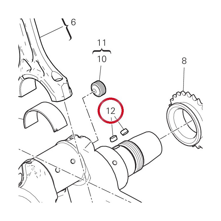 Clé woodruff 4X4X8 68010011B — réf. 68010011B | Ducati Store