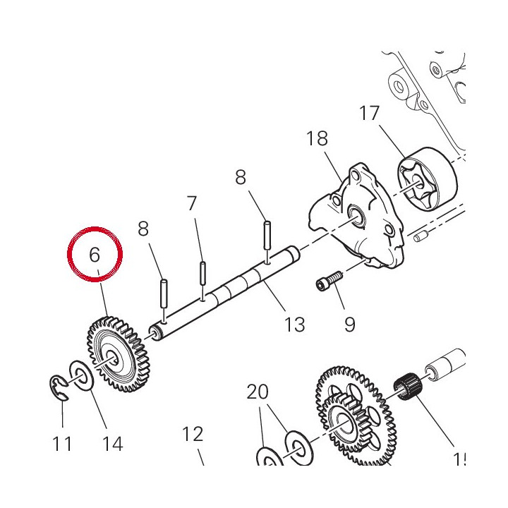 Engranage conduit pumpe — réf. 17410611A | Ducati Store
