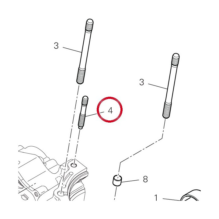 Goujon fixation cylindre — réf. 76610801A | Ducati Store