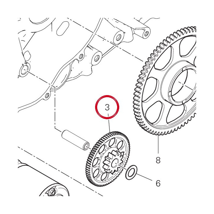 Engrenage entra╫ne double — réf. 17610221A | Ducati Store