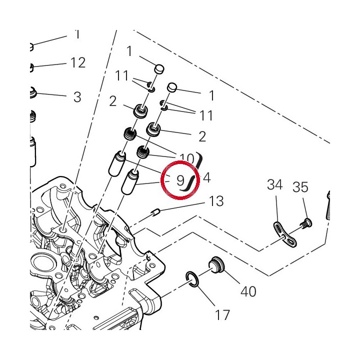 Guide-Soupape majore 0,09 — réf. 30310671AC | Ducati Store