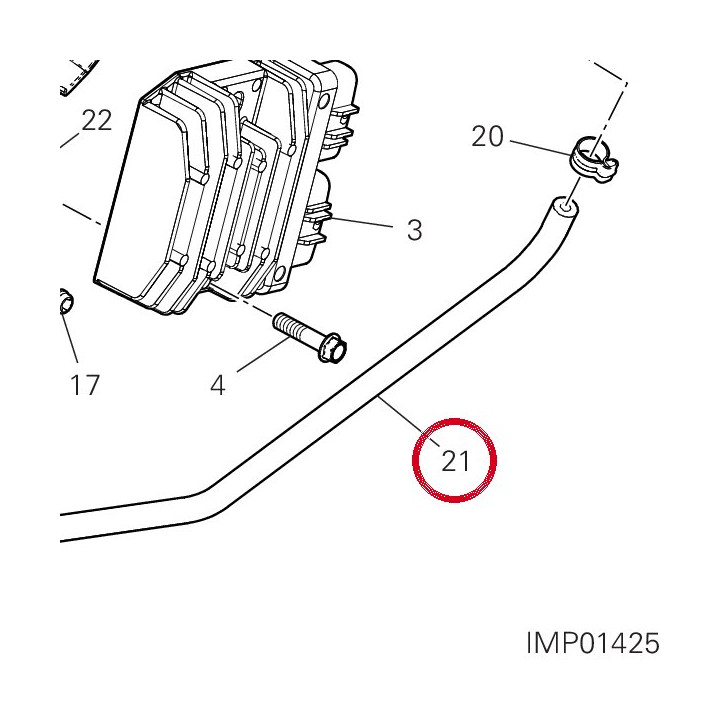 Tube horizontal 93511761A — réf. 93511761A | Ducati Store