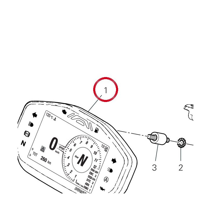 Tableau de bord 40611778A — réf. 40611778A | Ducati Store
