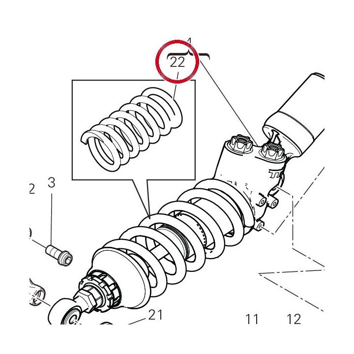 Ressort amortisseur arrière — réf. 36640471A | Ducati Store