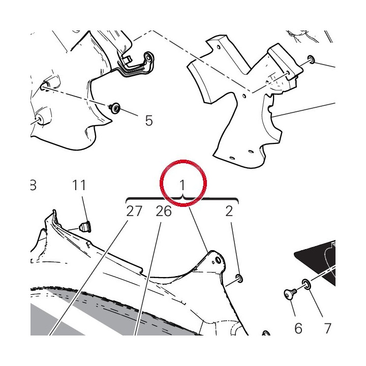 Estrattore carene droite — réf. 4801B012AB | Ducati Store