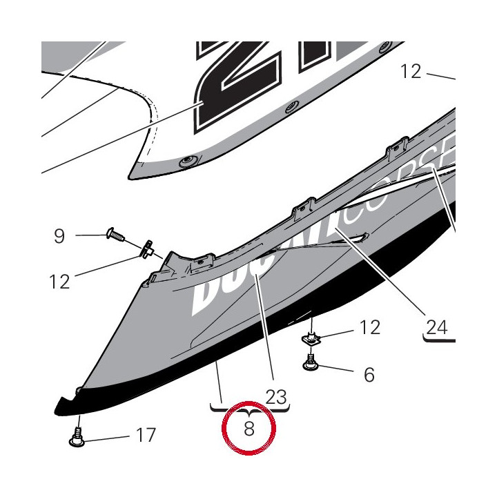 Demi-Carene inférieur — réf. 48013761AD | Ducati Store