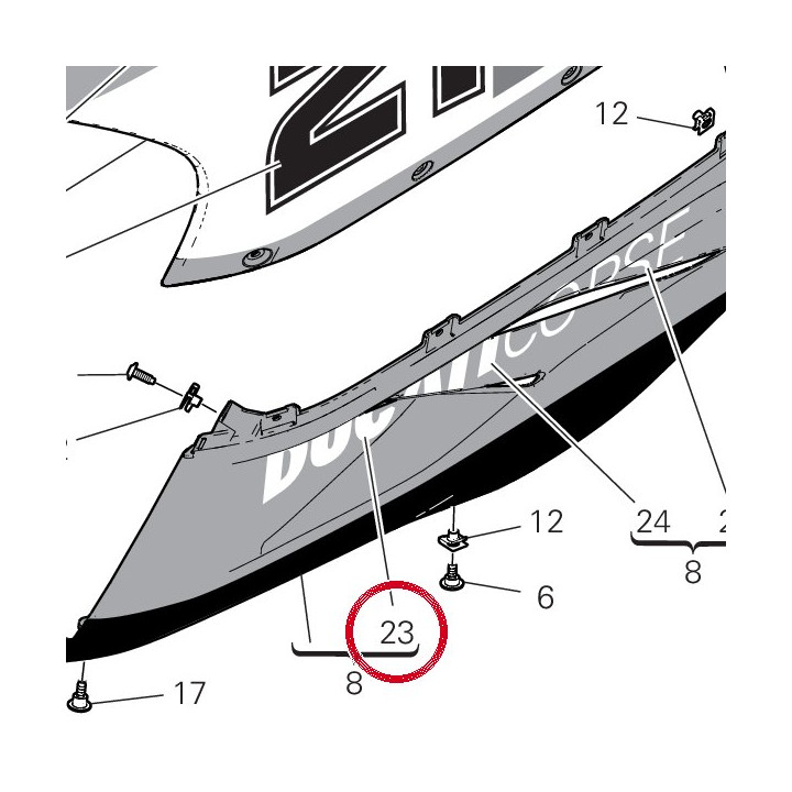 Decalcomanie gauche "duc" — réf. 4381G171A | Ducati Store