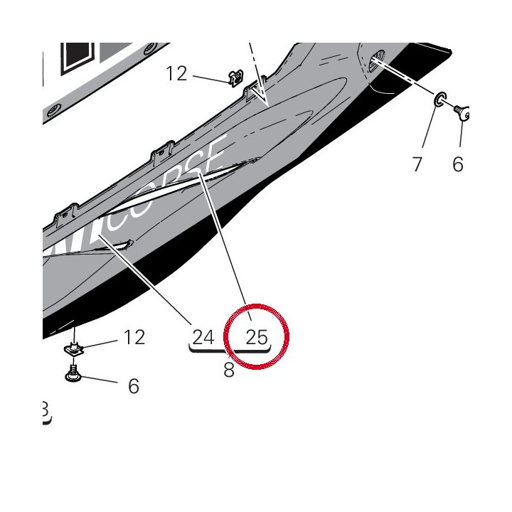 Decalcomanie gauche "orse" — réf. 4381G191A | Ducati Store