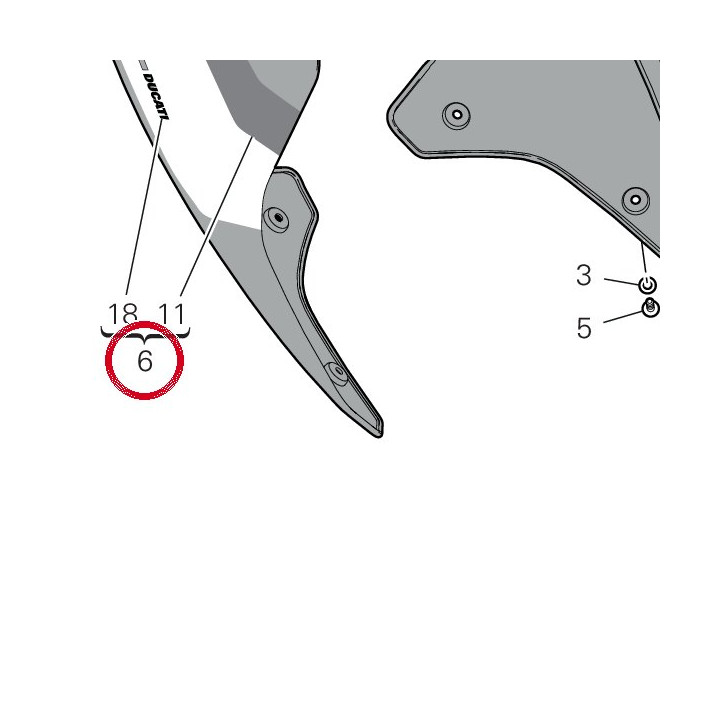Queue de carénage — réf. 48222451AJ | Ducati Store