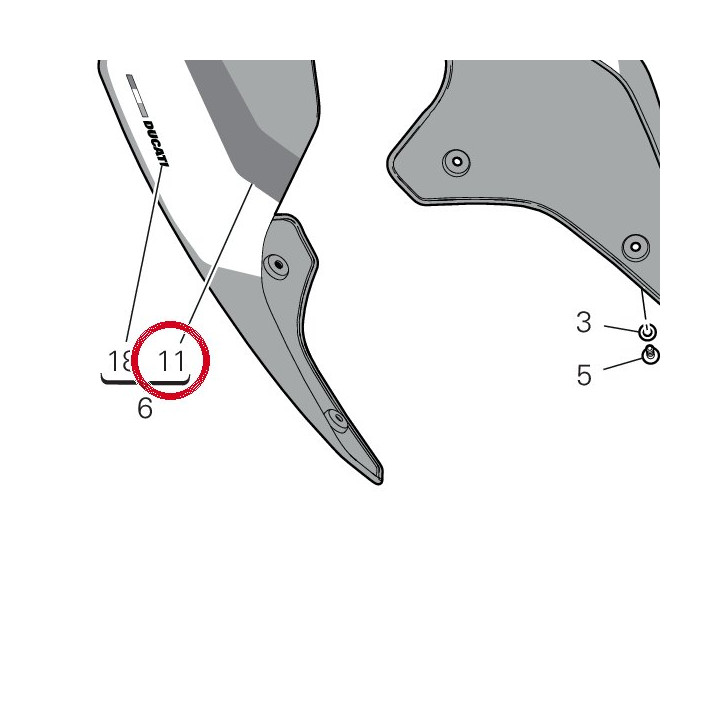 Decalcomanie droite vert — réf. 4381G121A | Ducati Store