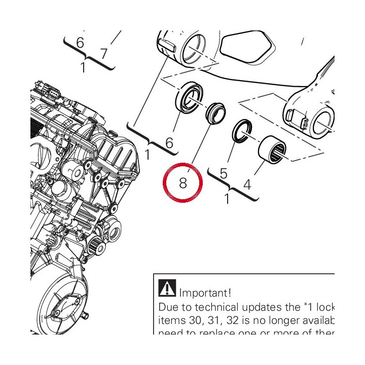 Entretoise droit 71316401AA — réf. 71316401AA | Ducati Store