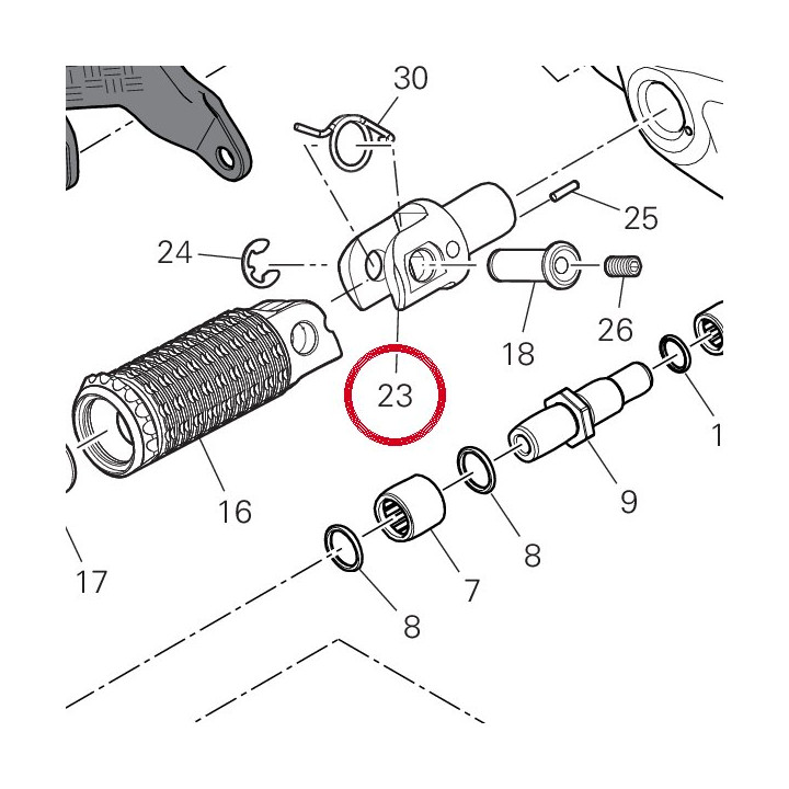 Snodo pedana pieghevole — réf. 96211411AA | Ducati Store