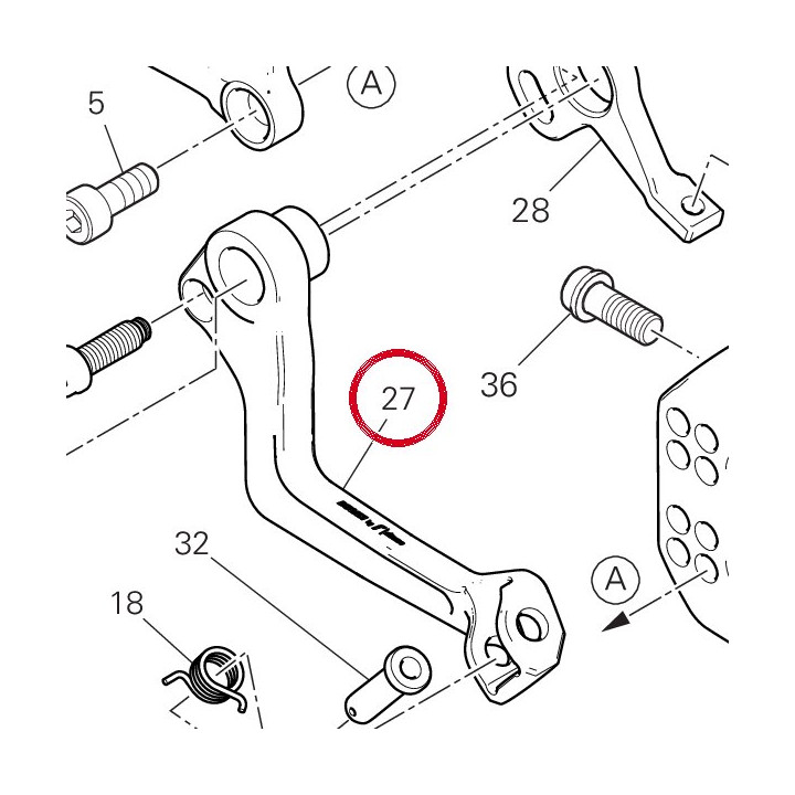 Ensemble levier frein — réf. 96211481AA | Ducati Store