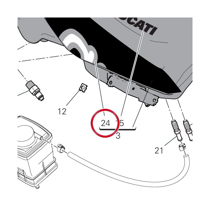 Decalco “à” serbatoio dx — réf. 4381K461A | Ducati Store