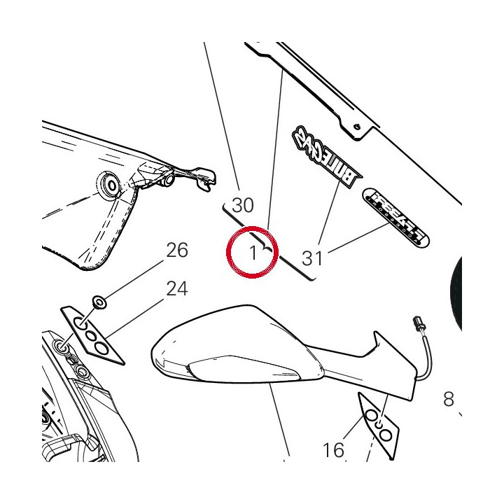 Pare-Brise complet — réf. 487P0721AA | Ducati Store