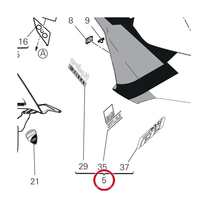 Capot avant 48114251AE — réf. 48114251AE | Ducati Store