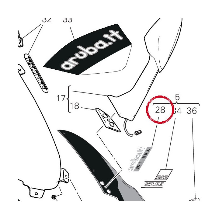 Decalcomanie bulle 1 gauche — réf. 4381K531A | Ducati Store