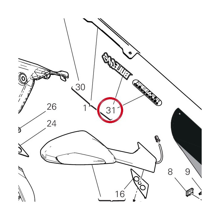 Decalco “bulegas” vetro — réf. 4381K551A | Ducati Store
