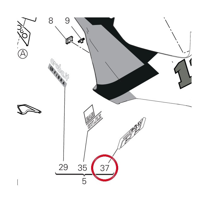 Decalcomanie bulle 3 droite — réf. 4381K501A | Ducati Store