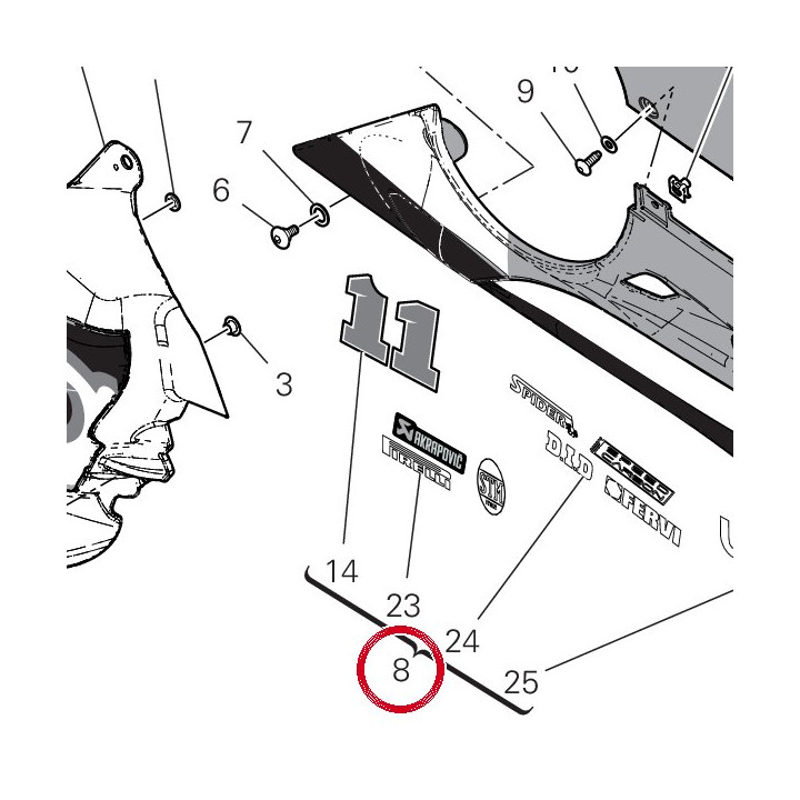 Demi-Carene inférieur — réf. 48013772AE | Ducati Store