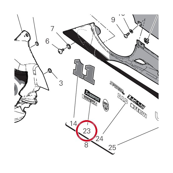Decalco sponsor 1 carena — réf. 4381K811A | Ducati Store