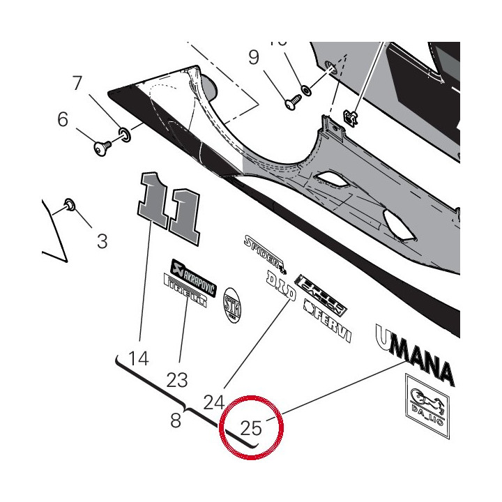 Decalco sponsor 3 carena — réf. 4381K851A | Ducati Store