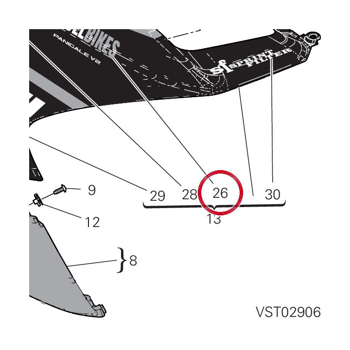 Decal "Panigale V2" droite — réf. 4381K611A | Ducati Store