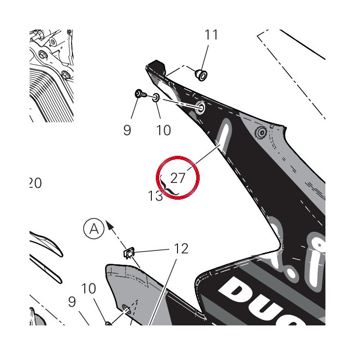 Decalco “rub” carena — réf. 4381K691A | Ducati Store