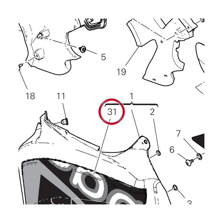 Decalco “uba” semicarena — réf. 4381K791A | Ducati Store