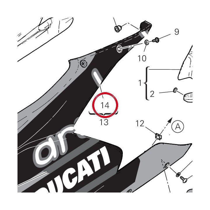 Decalco “ba” carena — réf. 4381K701A | Ducati Store
