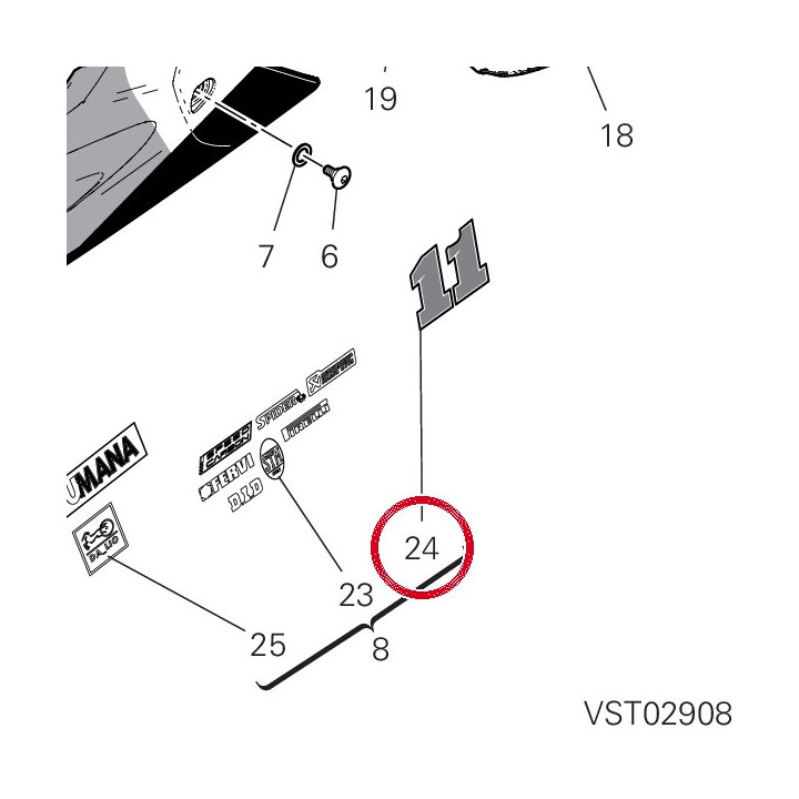 Decal "11" gauche 4381K831A — réf. 4381K831A | Ducati Store