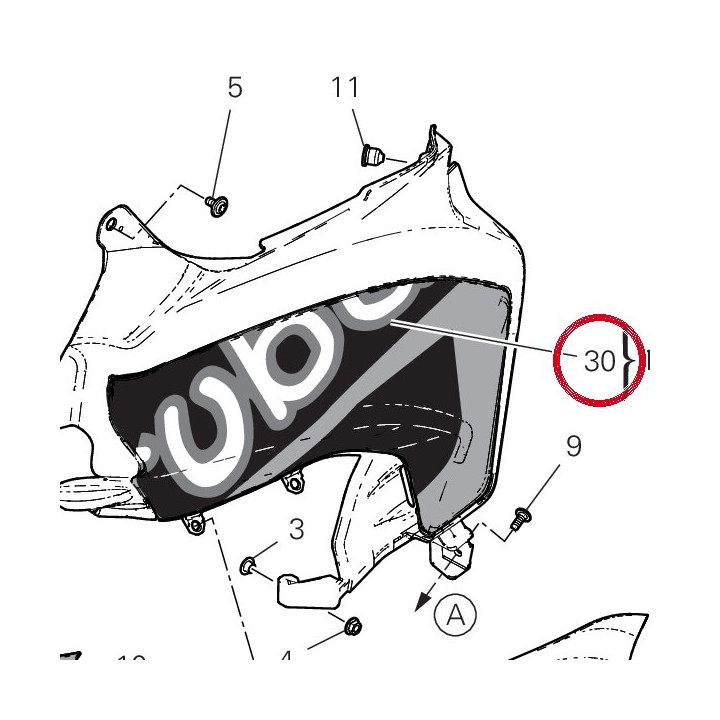 Decalco “uba” semicarena — réf. 4381K781A | Ducati Store