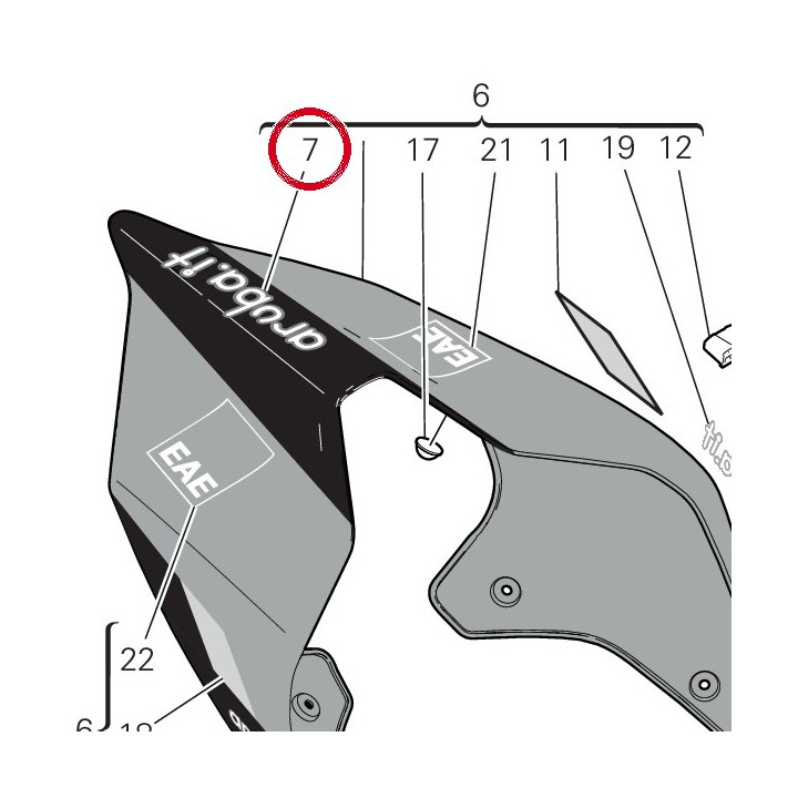 Decalcomanie central — réf. 4381K621A | Ducati Store