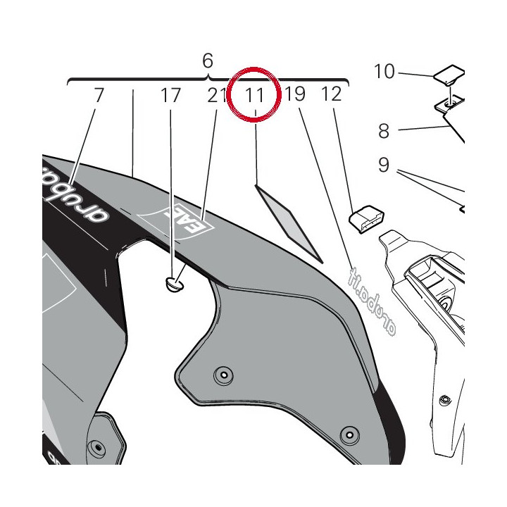 Decalcomanie gauche carre — réf. 4381K631A | Ducati Store